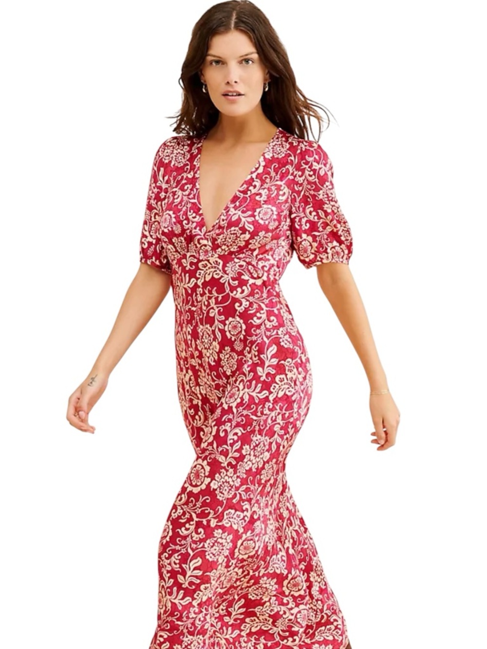 Auguste The Label Pamela V- Neck Floral Midi Dress Size 6